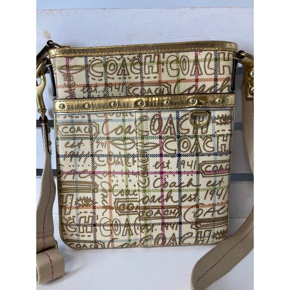 COACH 42239 SMALL COATED CANVAS SIGNATURE CROSSBODY BAG ASIS - Picture 1 of 16